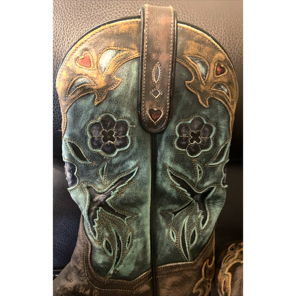 Dan Post Vtg. Bluebird Snip Toe Leather Western Cowboy Boots DP3544 Womens 7 M - Picture 5 of 15